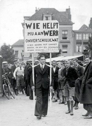 Protest tegen de werkloosheid