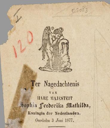Lied overlijden 1877 Sophia Frederika Mathilda, Koningin der Nederlanden