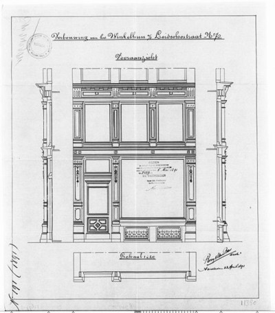 Leidsestraat 70 Amsterdam 1891, mattenwinkel van Roelof Bijl