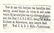 Overlijden Jan Ruth Nicolaas Josephus Bijl