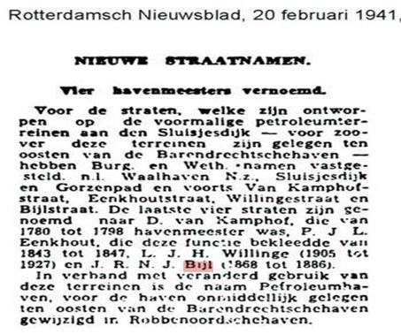 Krantenartikel 1941 Bijlstraat Rotterdam