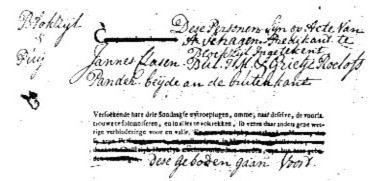 Huwelijksaantekening te Blokzijl Johannes Claasz Bul en Grietje Roelofs Pander